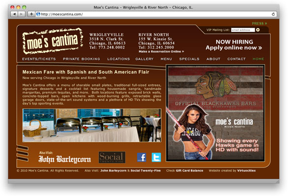 Moe's Cantina Website